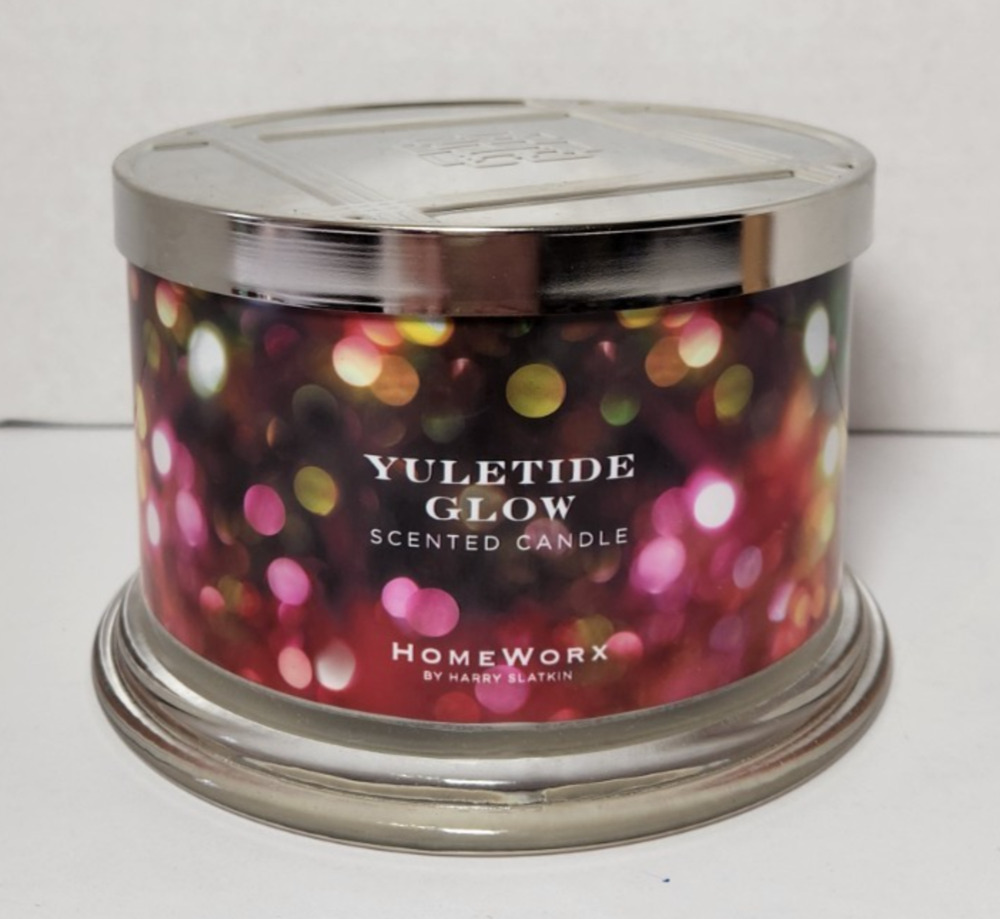 HomeWorx Harry Slatkin YULETIDE GLOW Large 4-Wick Candle 18 oz Fir Sage Holiday